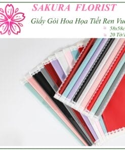 giấy gói hoa họa tiết ren