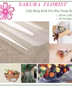 giấy gói hoa bóng kính viền màu