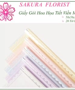 giấy gói hoa họa tiết viền mây